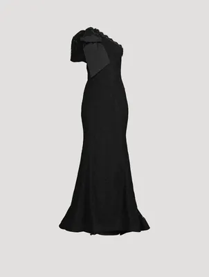 Kelsey One-Shoulder Lace Gown