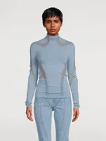Seamless Cut-Out Turtleneck Top