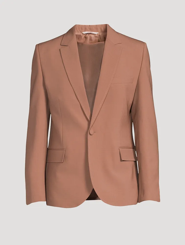 Wool Jacket With Chiffon Inner Bib