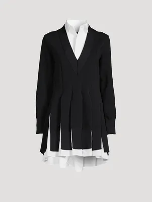 Knit x Poplin Mini Dress