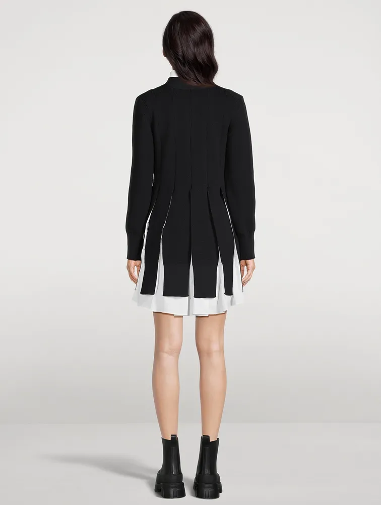 Knit x Poplin Mini Dress