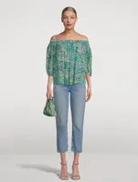 Fenji Printed Off-The-Shoulder Top