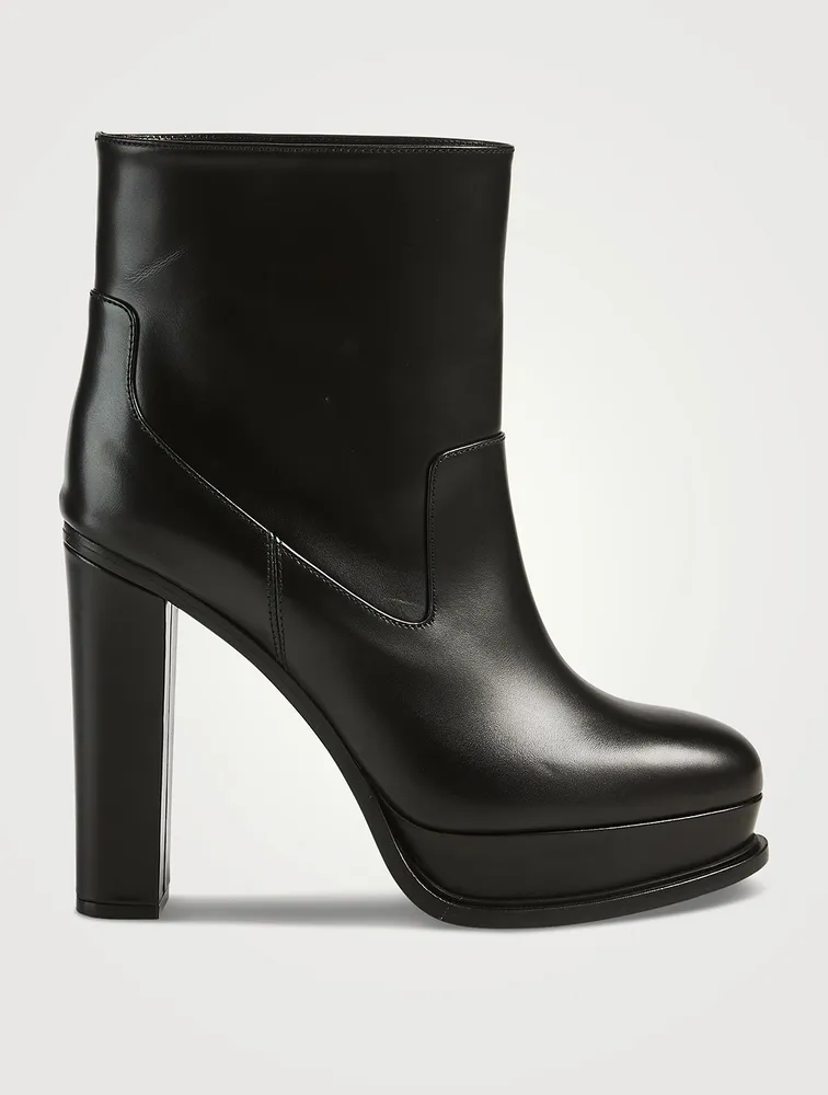 Leather Platform Ankle Boots