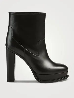 Leather Platform Ankle Boots