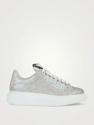 Oversized Glitter Leather Sneakers