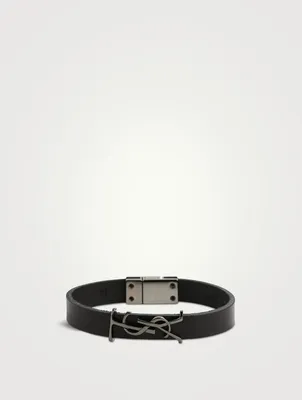 YSL Monogram Leather Strap Bracelet