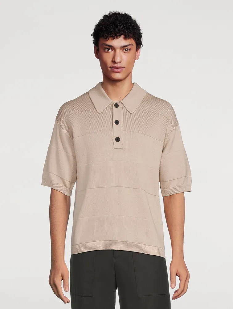Short-Sleeve Polo Sweater