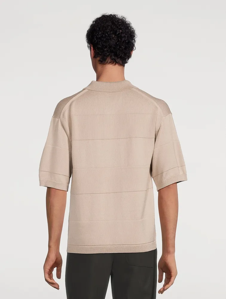 Short-Sleeve Polo Sweater
