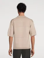 Short-Sleeve Polo Sweater