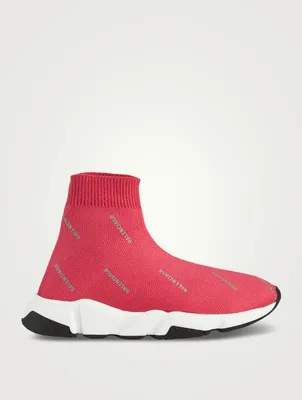 Speed Recycled Knit Sneakers With Reflective Logo