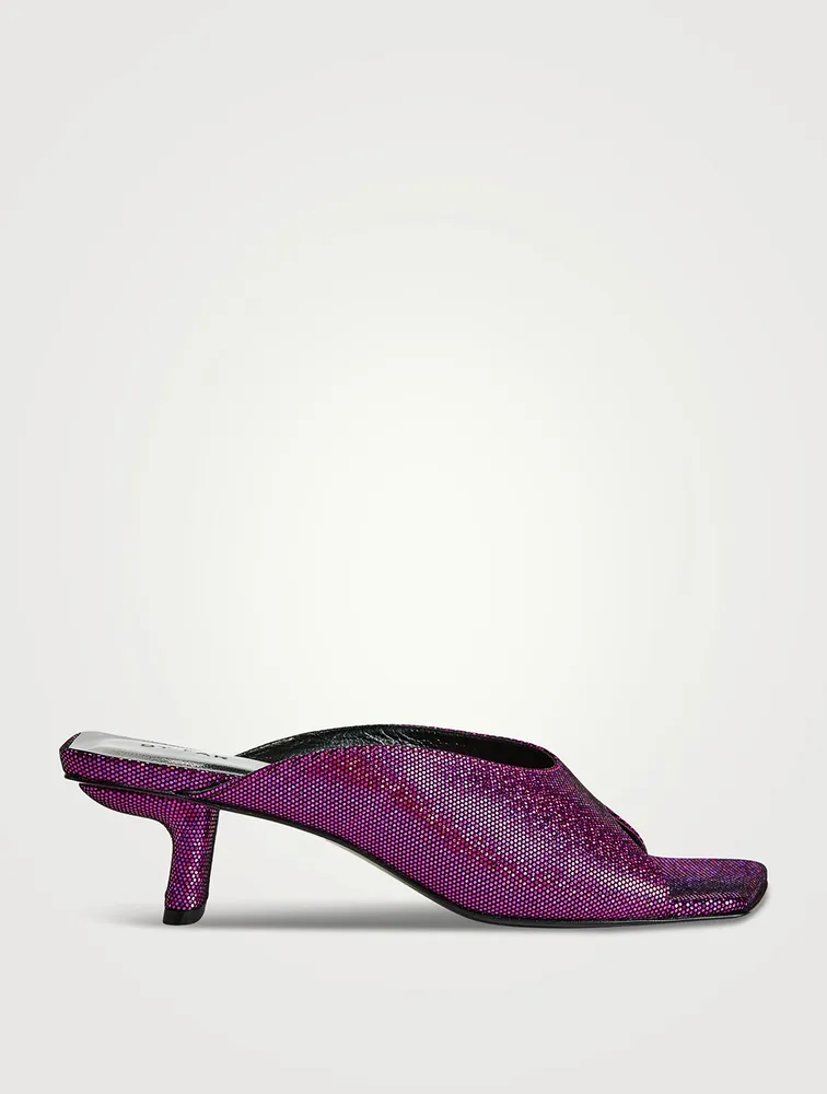 Huston Disco Dot Leather Mules