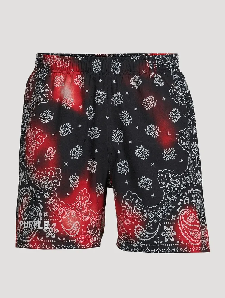 Bleached Swim Shorts Paisley Print