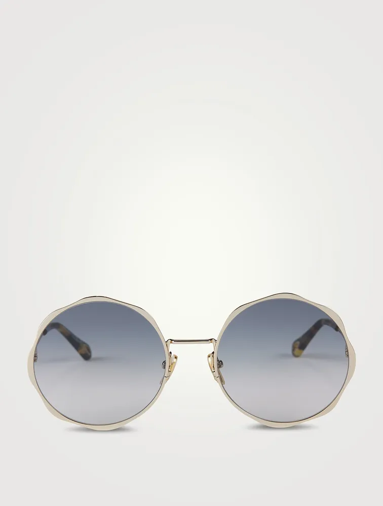 Honore Round Scalloped Sunglasses