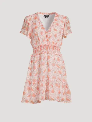 Giannina Silk Dress Floral Paisley Print