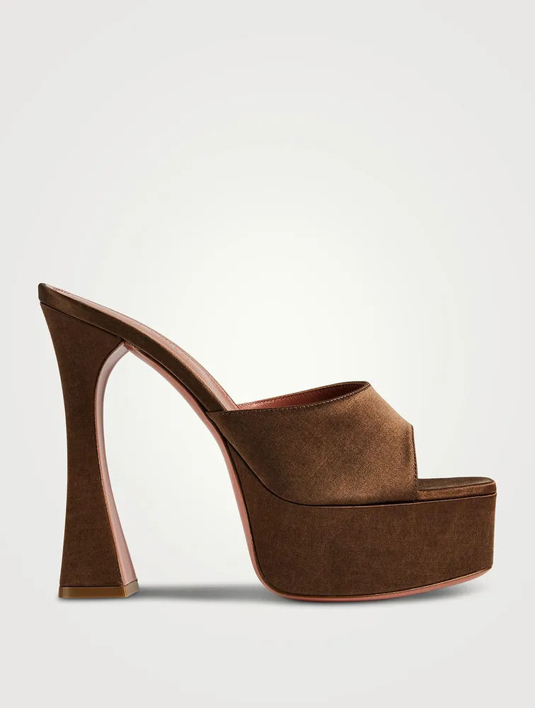 Dalida Velvet Platform Mules