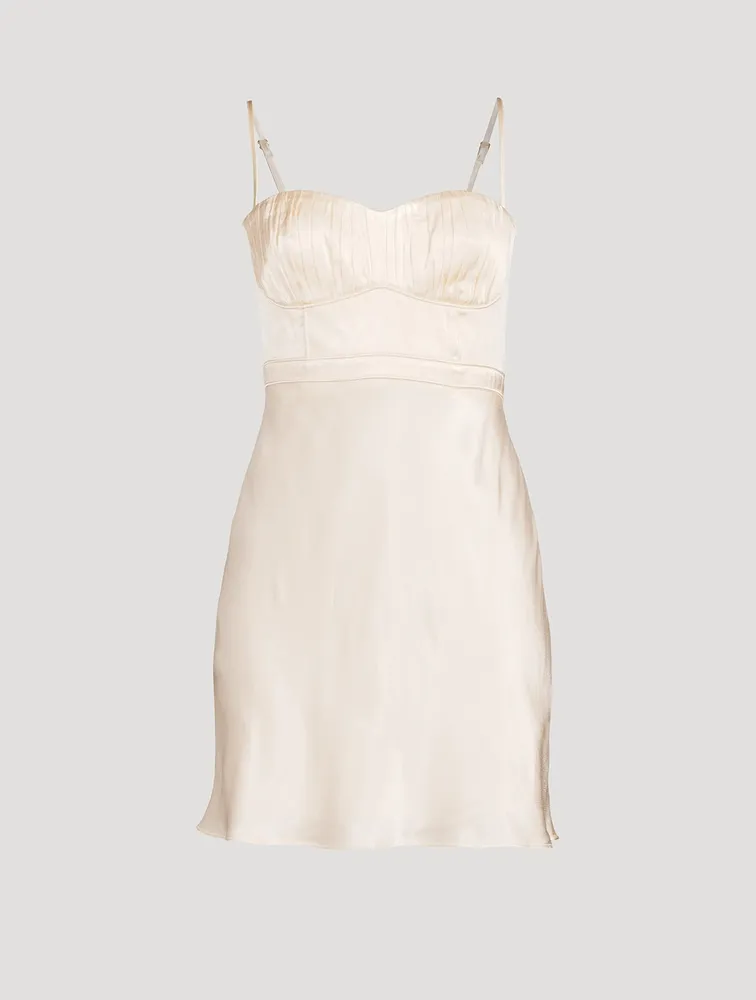 La Lune Bustier Satin Mini Dress
