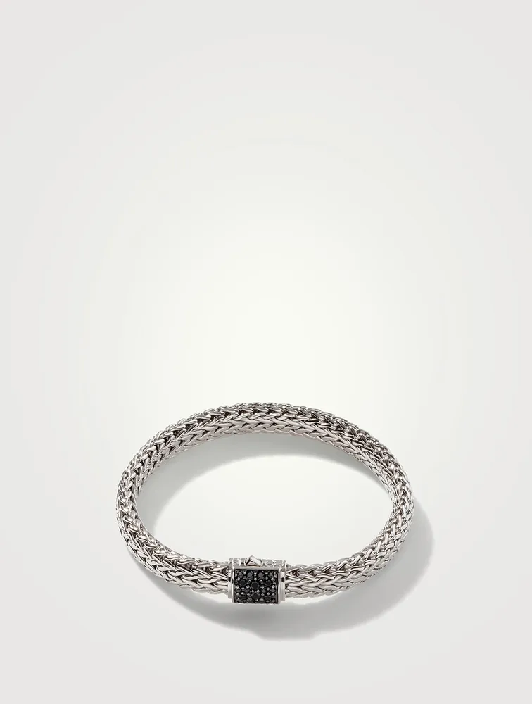 Classic Chain Bracelet with Pavé Black Sapphire
