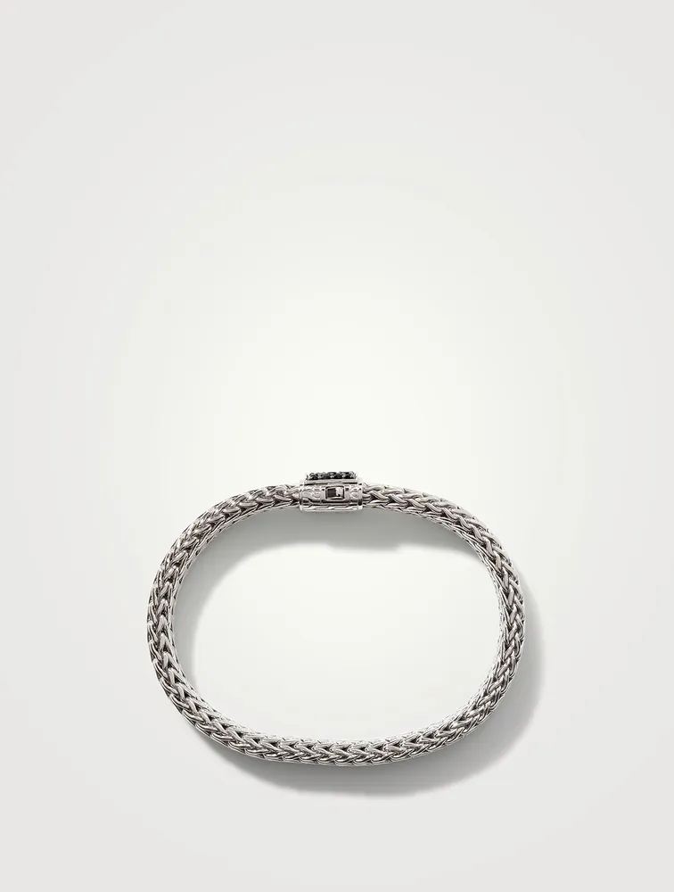 Classic Chain Bracelet with Pavé Black Sapphire