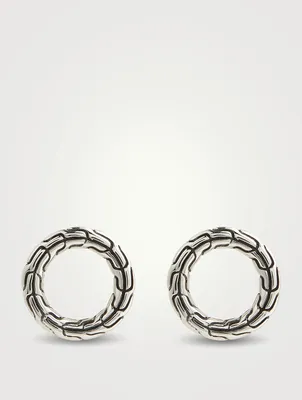 Carved Chain Stud Earrings