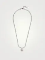 Classic Chain Silver Enhancer Necklace With Pavé Diamonds