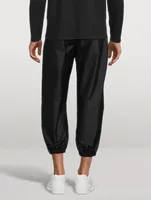 Coated Drawstring Relaxed Pants