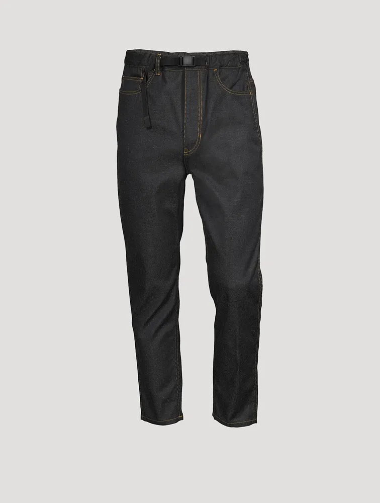 Cotton-Blend Slim-Fit Jeans With Belt