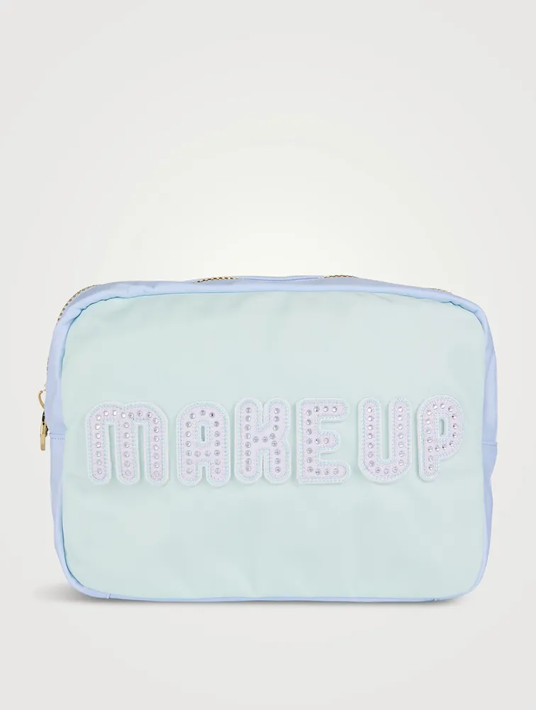 Large Colourblock Nylon Pouch with Makeup Lettering