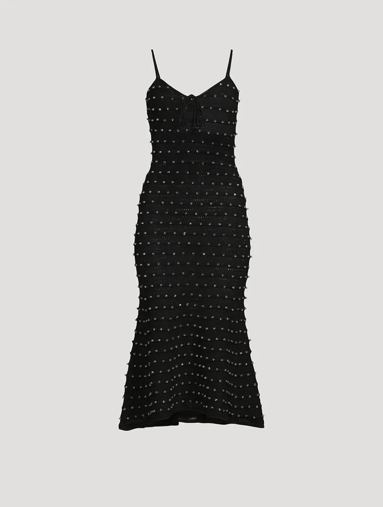 Beaded Knit Midi Dress