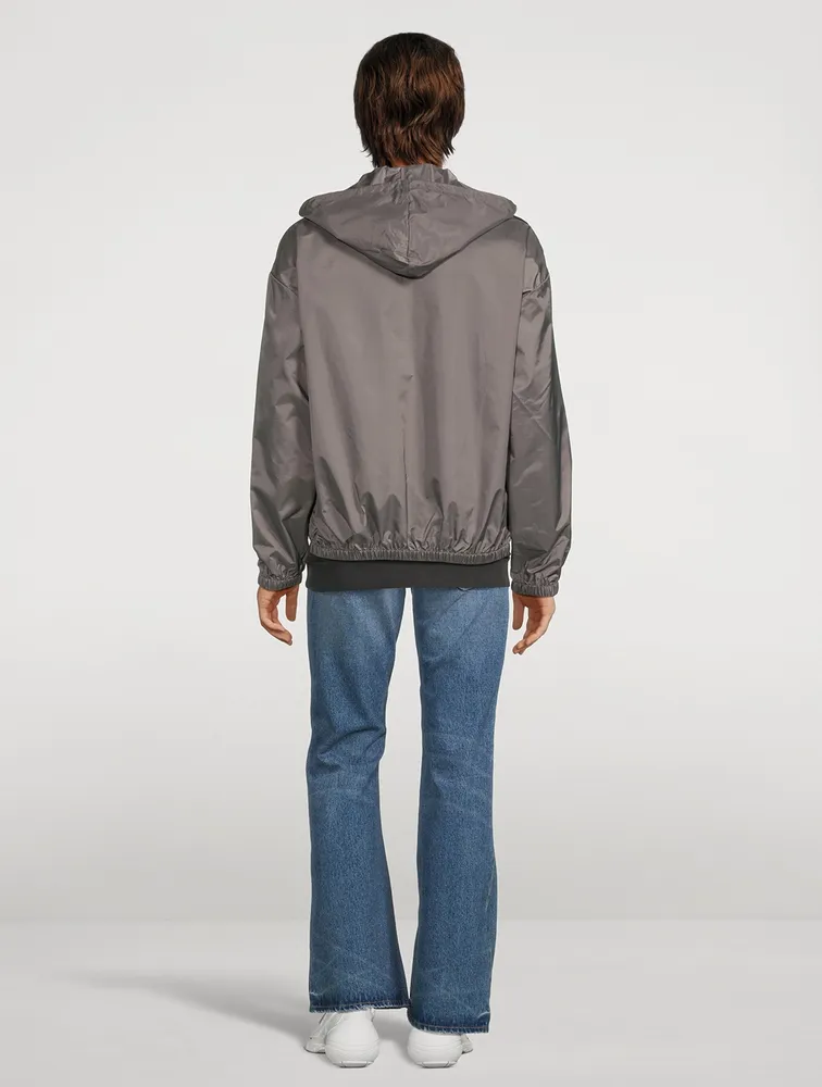 Nylon Zip Jacket With Inflated Logo