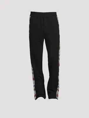 Cotton Fleece Pants With Chevron Insert