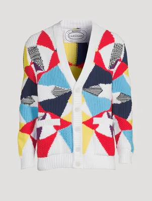 Cotton-Blend V-Neck Cardigan