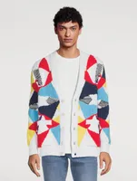 Cotton-Blend V-Neck Cardigan