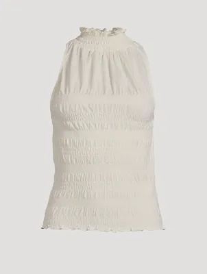 Smocked Knit Halter Top