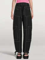 Light Slub High Waist Pocket Pants