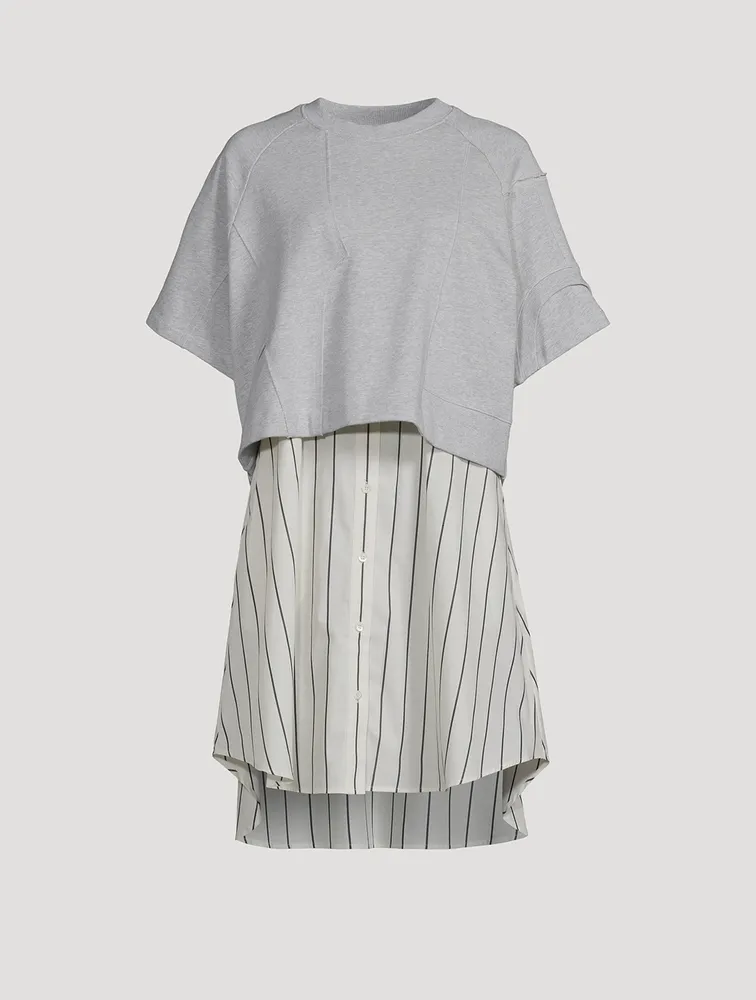 Patched Sweatshirt Combo Dress