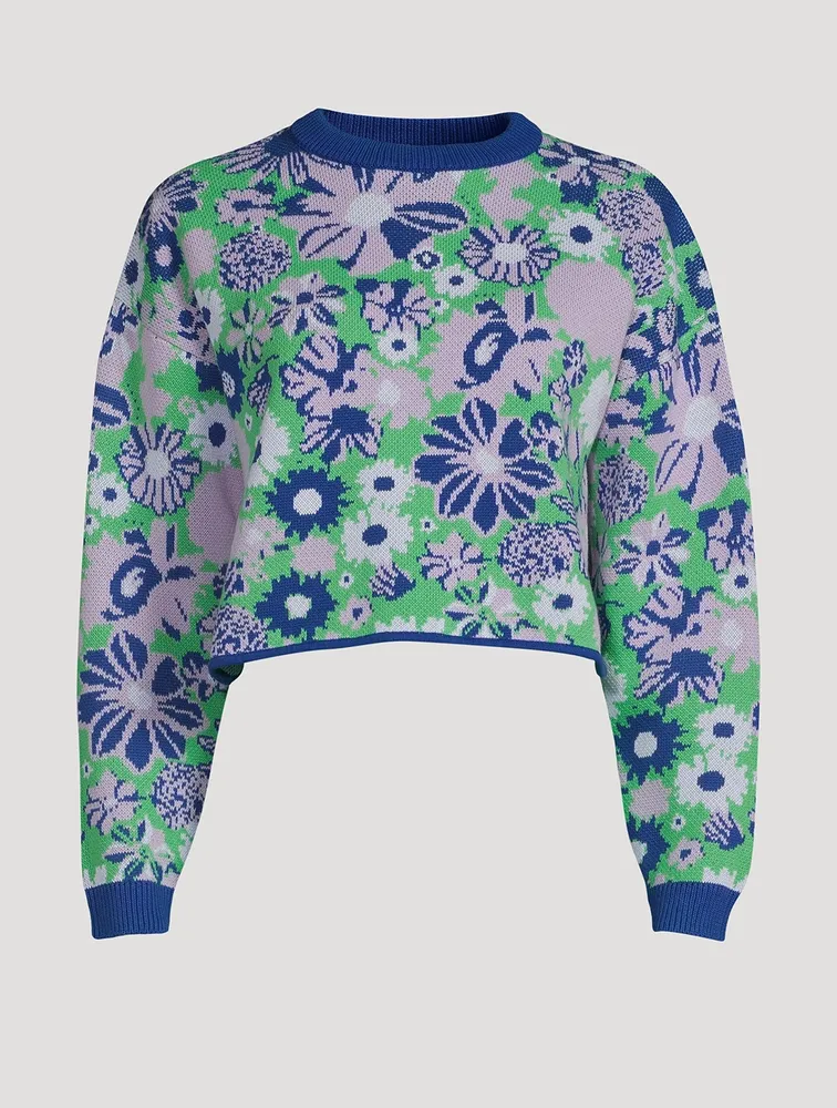 Mickey Floral Jacquard Sweater