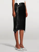 Suspenders Vinyl Midi Skirt