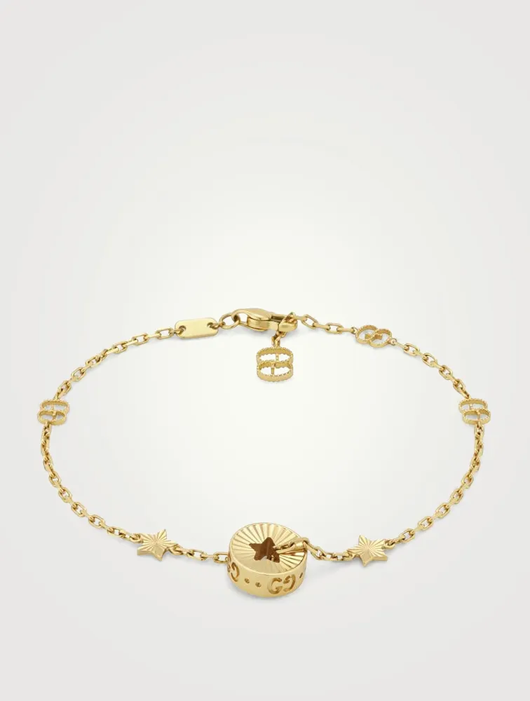 18K Gold Charm And Star Bracelet