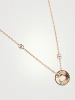 18K Rose Gold Round Heart Pendant Necklace