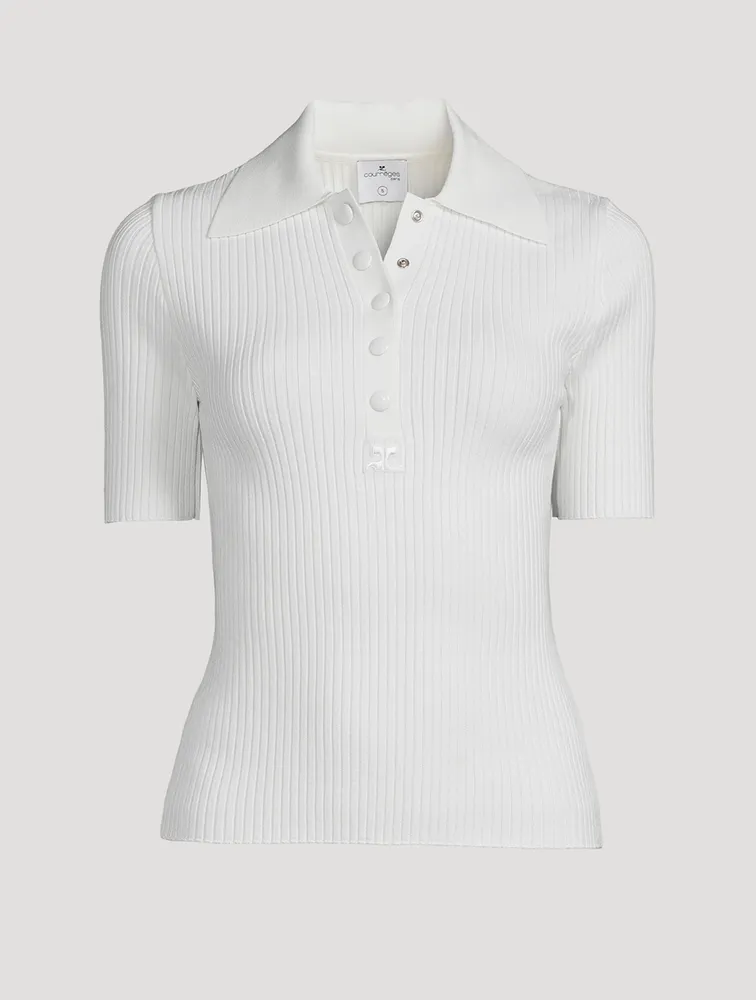 Ribbed Polo Sweater