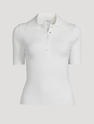 Ribbed Polo Sweater
