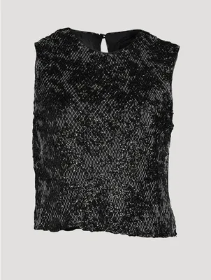Jewel Embellished Mesh Top
