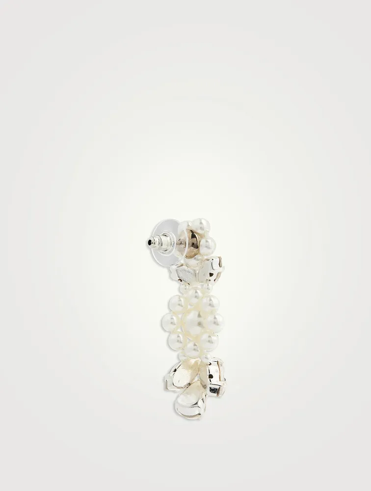 Daisy Leaf Cluster Drop Earrings