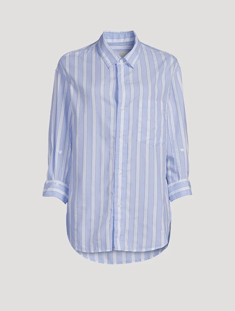 Kayla Cotton Shirt Stripe Print