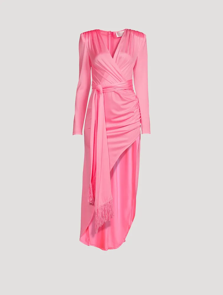 Satin Wrap Dress