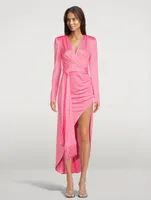 Satin Wrap Dress
