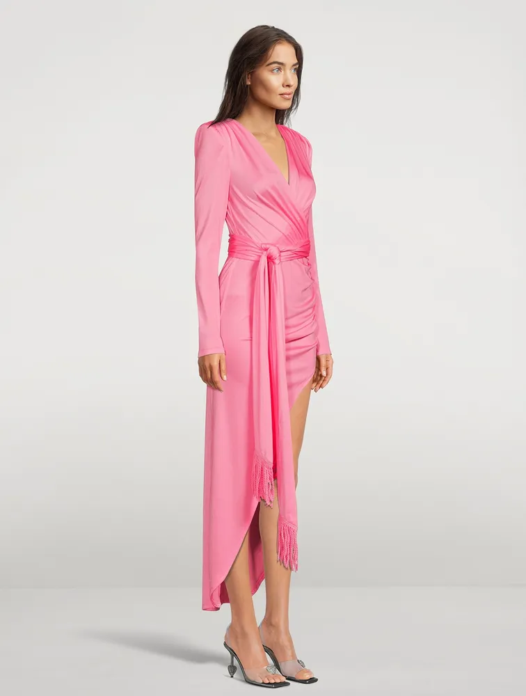 Satin Wrap Dress