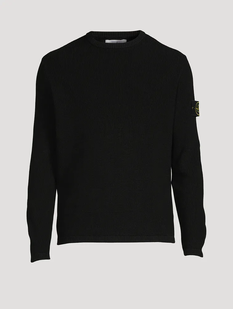 Cotton Ribbed Knit Sweater