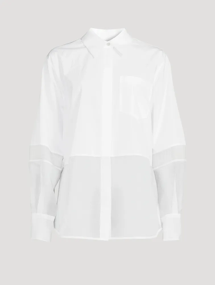 Sheer Combo Poplin Shirt