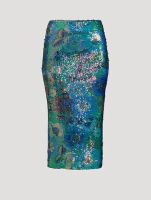 Sequin Midi Skirt